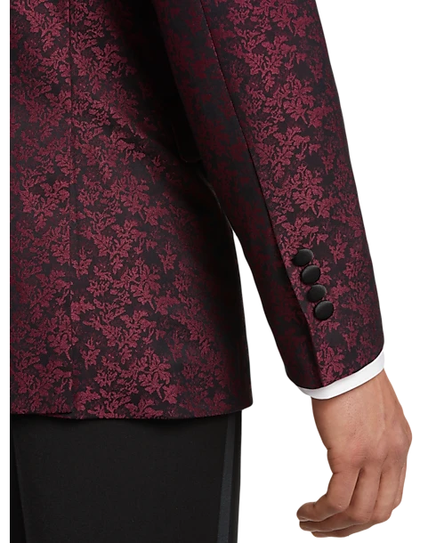 After Hours Slim Fit Dinner Jacket, Burgundy Jacquard 4 After Hours Slim Fit Dinner Jacket, Burgundy Jacquard - Image 2