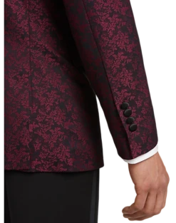 Men Clothing Store -Men Clothing Store MW40 15NV 60 AFTER HOURS BURGUNDY JACQUARD ALT1