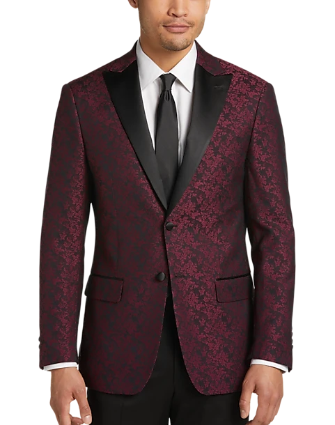 After Hours Slim Fit Dinner Jacket, Burgundy Jacquard 3 After Hours Slim Fit Dinner Jacket, Burgundy Jacquard