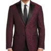 After Hours Slim Fit Dinner Jacket, Blue Jacquard -Men Clothing Store MW40 15NV 60 AFTER HOURS BURGUNDY JACQUARD MAIN