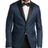 After Hours Slim Fit Satin Peak Lapel Dinner Jacket, Blue Paisley