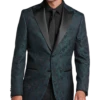Egara Slim Fit Peak Lapel Dinner Jacket, Emerald Green Paisley -Men Clothing Store MW40 160U 89 EGARA GREEN PAISLEY MAIN