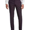 Egara Skinny Fit Suit Separates Dress Pants, Plum Tic