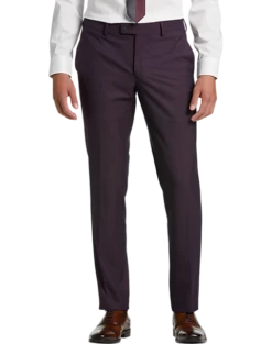 Egara Skinny Fit Suit Separates Dress Pants, Plum Tic