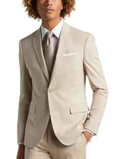 Egara Skinny Fit Notch Lapel Suit Separates Coat, Tan