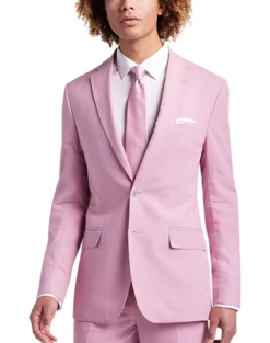 JOE Joseph Abboud Slim Fit Linen Blend Suit Separates Coat, Raspberry -Men Clothing Store MW40 3XGF 11 JOE JOSEPH ABBOUD RASPBERRY ALT7