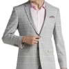 Egara Skinny Fit Suit Separates Coat, Gray & Pink Plaid -Men Clothing Store MW40 3XH7 64 EGARA GRAY PINK PLAID MAIN