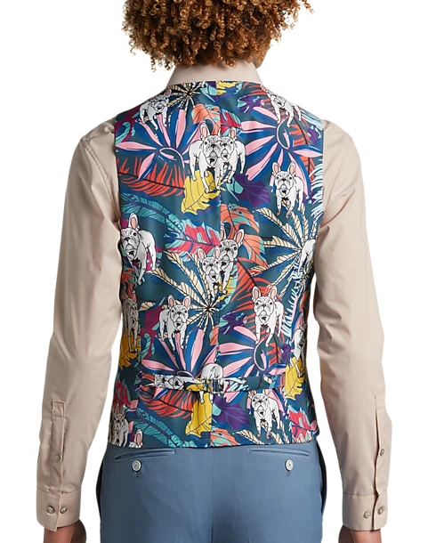 Paisley & Gray Slim Fit Suit Separates Vest Slate Blue 4 Paisley & Gray Slim Fit Suit Separates Vest Slate Blue - Image 2