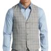 Paisley & Gray Slim Fit Suit Separates Vest, Slate Blue Check