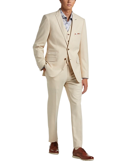 Paisley & Gray Slim Fit Suit Separates, Silky Beige 10 Paisley & Gray Slim Fit Suit Separates, Silky Beige - Image 8