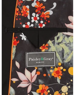 Paisley & Gray Slim Fit Double Breasted Suit Separates Coat, Jet Black 11 Paisley & Gray Slim Fit Double Breasted Suit Separates Coat, Jet Black -Men Clothing Store MW40 3XK9 02 PAISLEY GRAY JET BLACK ALT3