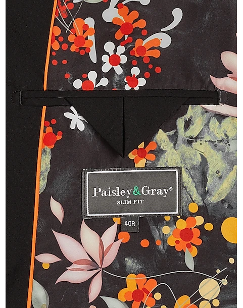 Paisley & Gray Slim Fit Double Breasted Suit Separates Coat, Jet Black 6 Paisley & Gray Slim Fit Double Breasted Suit Separates Coat, Jet Black - Image 4