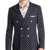 Paisley & Gray Slim Fit Suit Separates Coat, Navy With White Polka Dots 2 Paisley & Gray Slim Fit Suit Separates Coat, Navy With White Polka Dots -Men Clothing Store MW40 3XLU 27 PAISLEY GRAY NAVY WHITE POKA DOTS MAIN