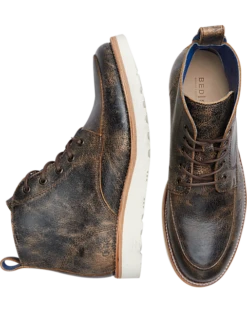 Bed Stu Lincoln Apron Toe Lace Up Boots, Black