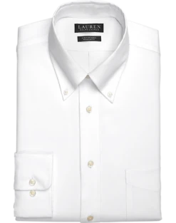 Lauren By Ralph Lauren UltraFlex Regular Fit Button-Down Collar Dress Shirt, White
