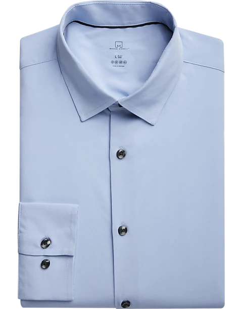 Michael Strahan Modern Fit Spread Collar Dress Shirt, Light Blue 3 Michael Strahan Modern Fit Spread Collar Dress Shirt, Light Blue