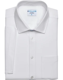 &Collar Pacific Athletic Fit Short Sleeve Dress Shirt, White