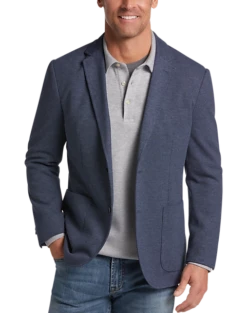 Michael Strahan Modern Fit 2 Button Soft Jacket, Blue