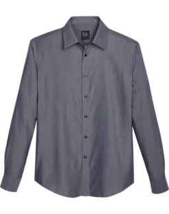 Jos. A. Bank Traveler Collection Slim Fit Spread Collar Sport Shirt, Black Melange Chevron