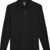 Awearness Kenneth Cole Modern Fit Long Sleeve Polo, Black -Men Clothing Store MW40 6MLY 02 AWEARNESS KENNETH COLE BLACK MAIN