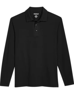Awearness Kenneth Cole Modern Fit Long Sleeve Polo, Black