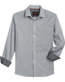 Egara Slim Fit Sport Shirt, Black Mini Geo