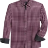 Michael Strahan Modern Fit Button-Down Collar 4-Way Stretch Sport Shirt Pink Check -Men Clothing Store MW40 6N1Z 97 MICHAEL STRAHAN PINK MAIN