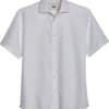 Joseph Abboud Modern Fit Short Sleeve Linen-Blend Sport Shirt, White -Men Clothing Store MW40 6N3Z 10 JOSEPH ABBOUD WHITE MAIN