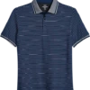 Michael Strahan Modern Fit Short Sleeve Polo, Navy Stripe -Men Clothing Store MW40 6NCK 01 MICHAEL STRAHAN NAVY MAIN