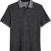 Michael Strahan Modern Fit Short Sleeve Polo, Black Stripe -Men Clothing Store MW40 6NCK 02 MICHAEL STRAHAN BLACK MAIN