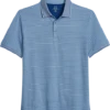 Michael Strahan Modern Fit Short Sleeve Polo, Blue Stripe -Men Clothing Store MW40 6NCK 14 MICHAEL STRAHAN MED BLUE MAIN