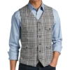 Paisley & Gray Slim Fit Vest, Black & White Glen Plaid