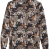 Paisley & Gray Slim Fit Spread Collar Sport Shirt, Black Leopard Print