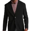 Michael Strahan Modern Fit Notch Lapel Crepe Knit Soft Jacket, Black