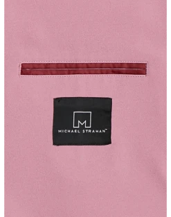 Michael Strahan Modern Fit Notch Lapel Crepe Knit Soft Jacket, Pink -Men Clothing Store MW40 6NG8 97 MICHAEL STRAHAN PINK ALT2