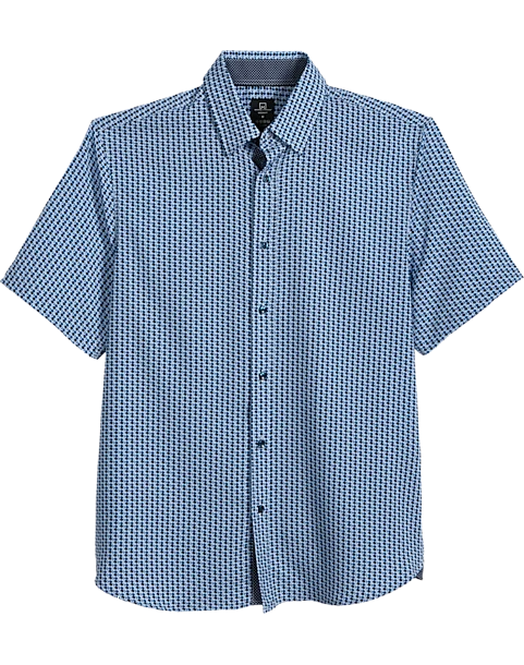 Michael Strahan Modern Fit 4-Way Stretch Short Sleeve Sport Shirt, Blue Oval 3 Michael Strahan Modern Fit 4-Way Stretch Short Sleeve Sport Shirt, Blue Oval