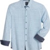 Michael Strahan Modern Fit Spread Collar 4-Way Stretch Sport Shirt, White Diamond Dot -Men Clothing Store MW40 6NHC 10 MICHAEL STRAHAN WHITE MAIN