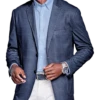 Johnston & Murphy Modern Fit Flex Knit Blazer, Navy Glen Plaid -Men Clothing Store MW40 6NM6 01 JOHNSTON MURPHY NAVY MAIN