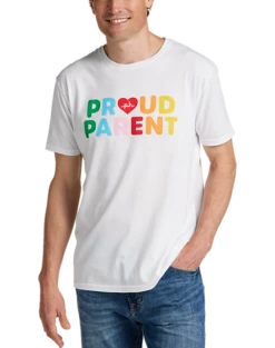 The Phluid Project Classic Fit Proud Parent Graphic Crew, White