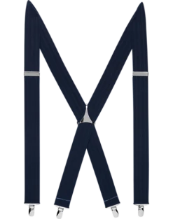 Egara Navy Stripe Clip Suspenders, Big & Tall