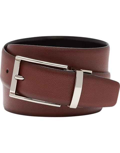 Joseph Abboud Feather Edge Reversible Pebbled Leather Belt, Cognac 3 Joseph Abboud Feather Edge Reversible Pebbled Leather Belt, Cognac